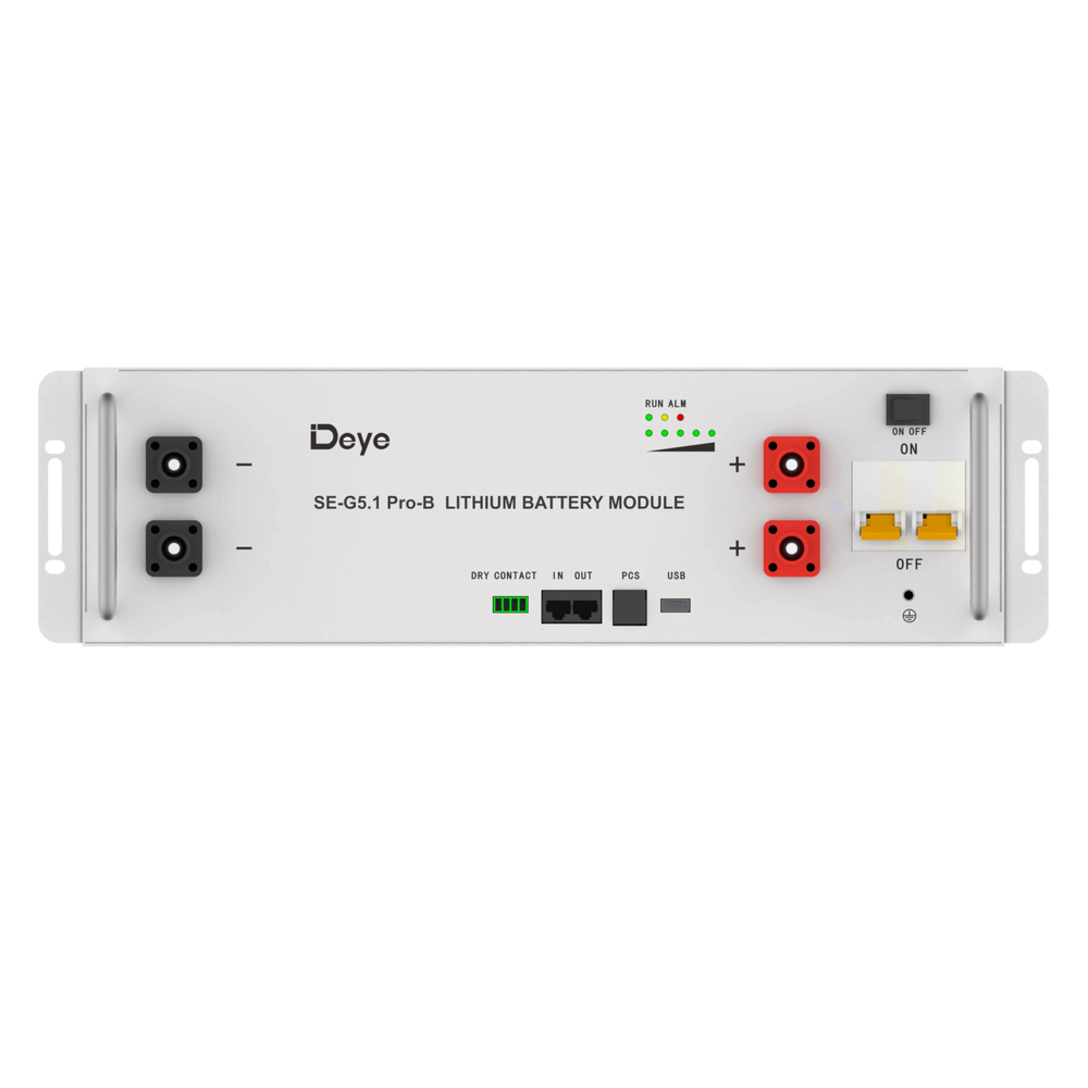 Deye SE-G5.1 Pro-B Lithium (LiFePo4) Batteriemodul / 5,12kWh / 100Ah / 48V / inkl. Zubehör - Solarway