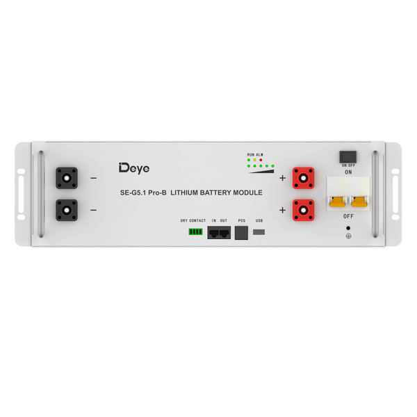 Deye SE-G5.1 Pro-B Lithium (LiFePo4) Batteriemodul / 5,12kWh / 100Ah / 48V / inkl. Zubehör - Solarway