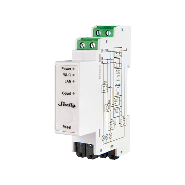 Shelly Pro 3EM 120A v2 Smart Meter für DIN-Hutschiene, dreiphasiges Messgerät mit WLAN und RS-485