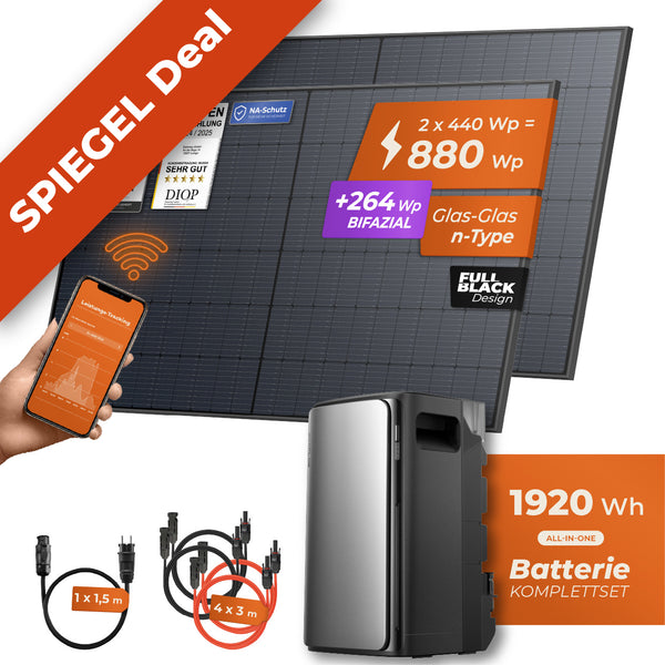 SPIEGEL-EXKLUSIV Balkonkraftwerk 880 Watt Max | EcoFlow STREAM Max 1920 Wh Batterie - Solarway