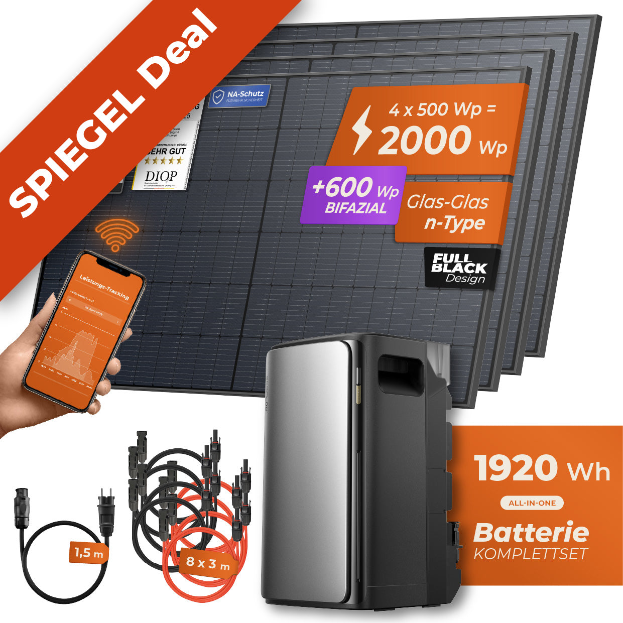 SPIEGEL-EXKLUSIV Balkonkraftwerk 2000 Watt Ultra | EcoFlow STREAM Ultra 1920 Wh Batterie