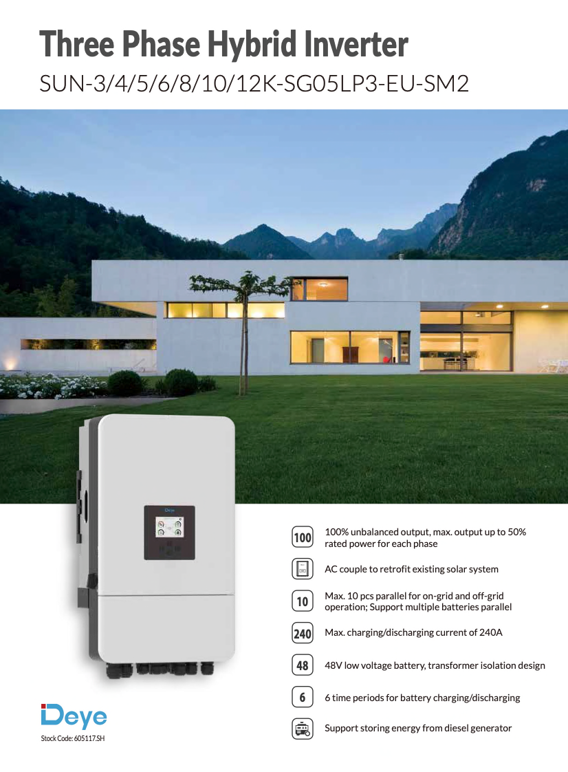 Deye Hybrid-Wechselrichter SUN-12K-SG05LP3-EU 12kW